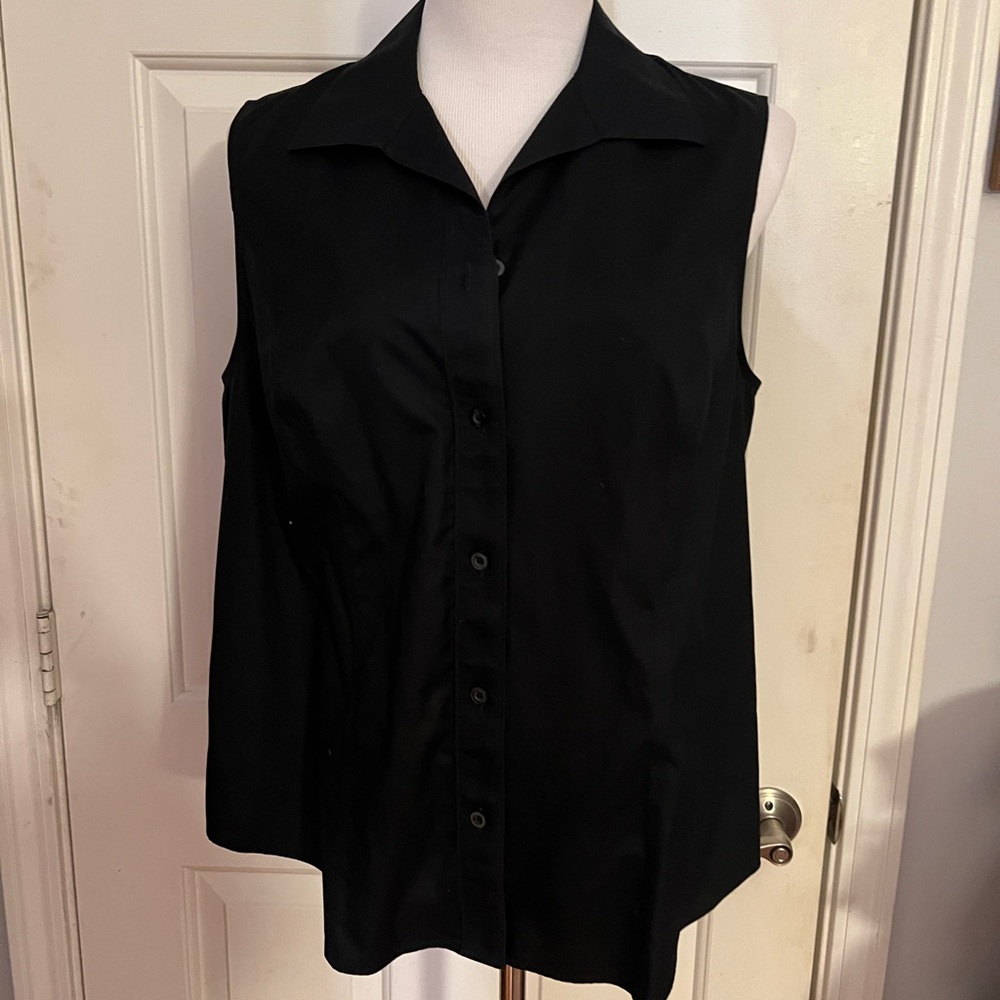 Black Sleeveless Chico’s no iron cotton  Women's shirt 2 12-14
